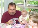 daddy zack and josh eating cake